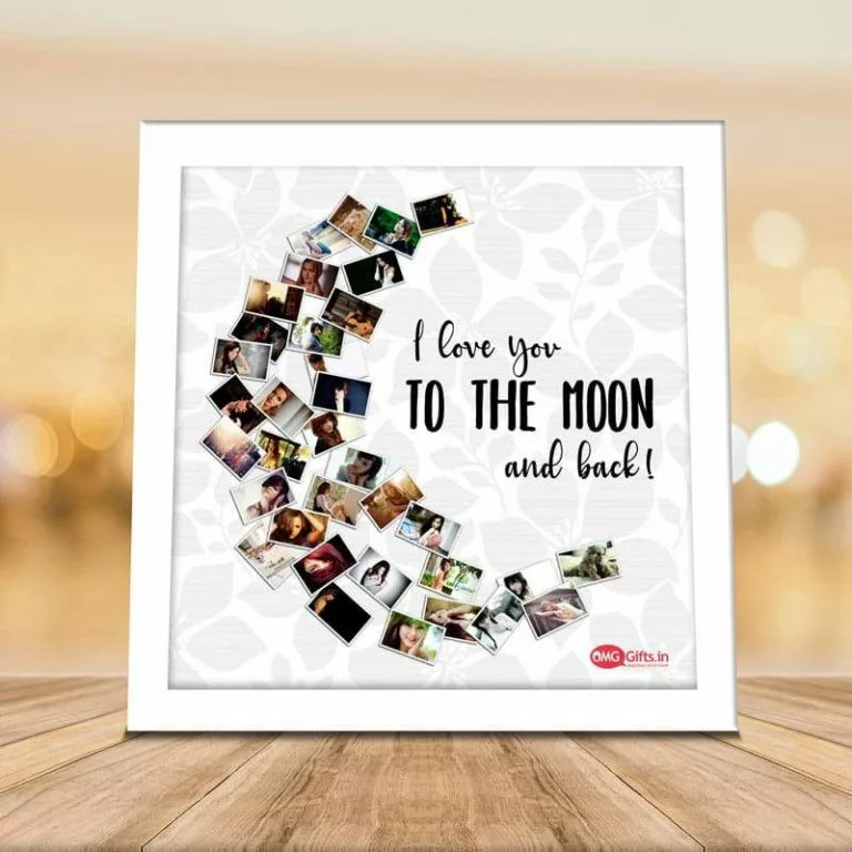 Personalized Moon Collage White Frame